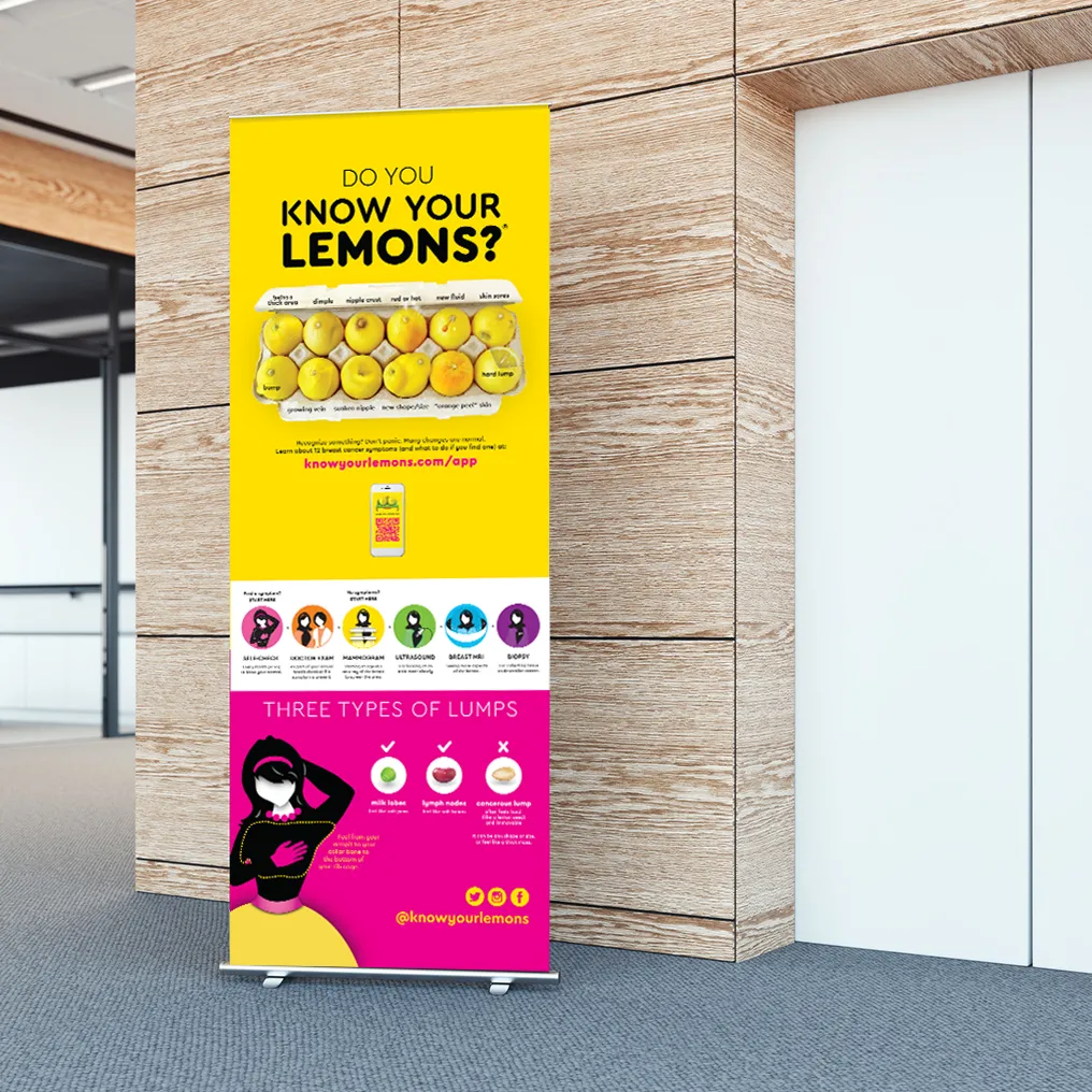 Know Your Lemons Breast Cancer Awareness Retractable Banner Stand Bundle (continental USA only)