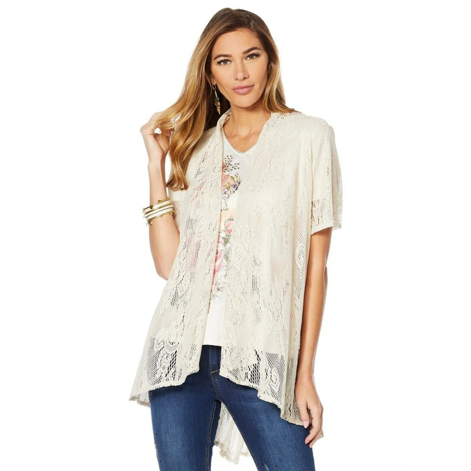 LaBellum by Hillary Scott Women's Crochet Topper Cardigan