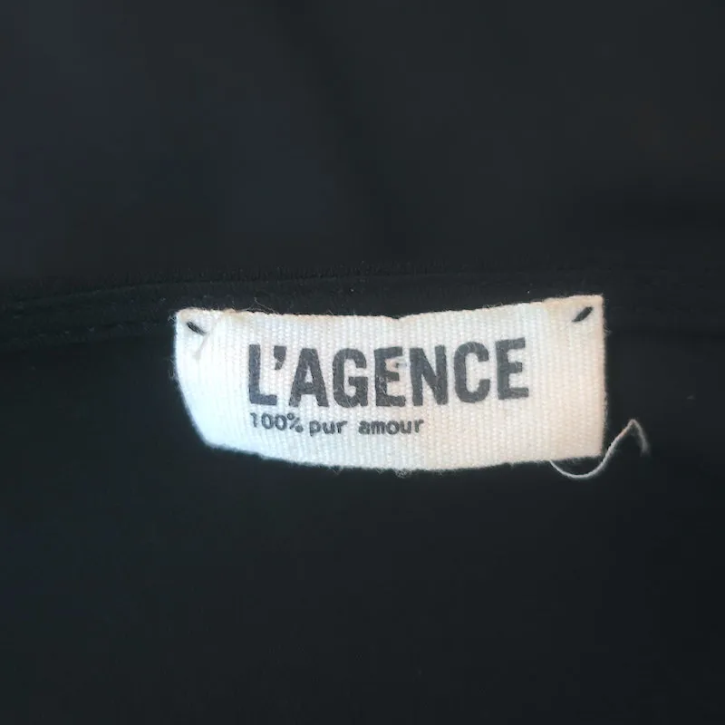 L'Agence Rhinestone-Embellished Draped Top Black Silk Size Extra Small