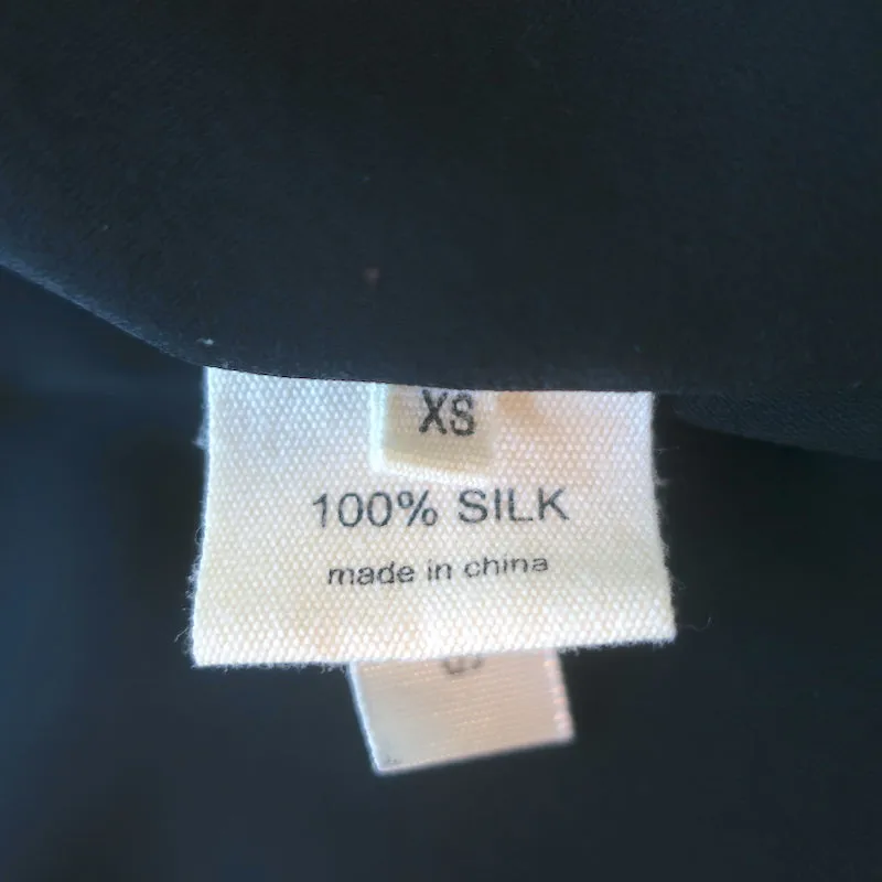 L'Agence Rhinestone-Embellished Draped Top Black Silk Size Extra Small