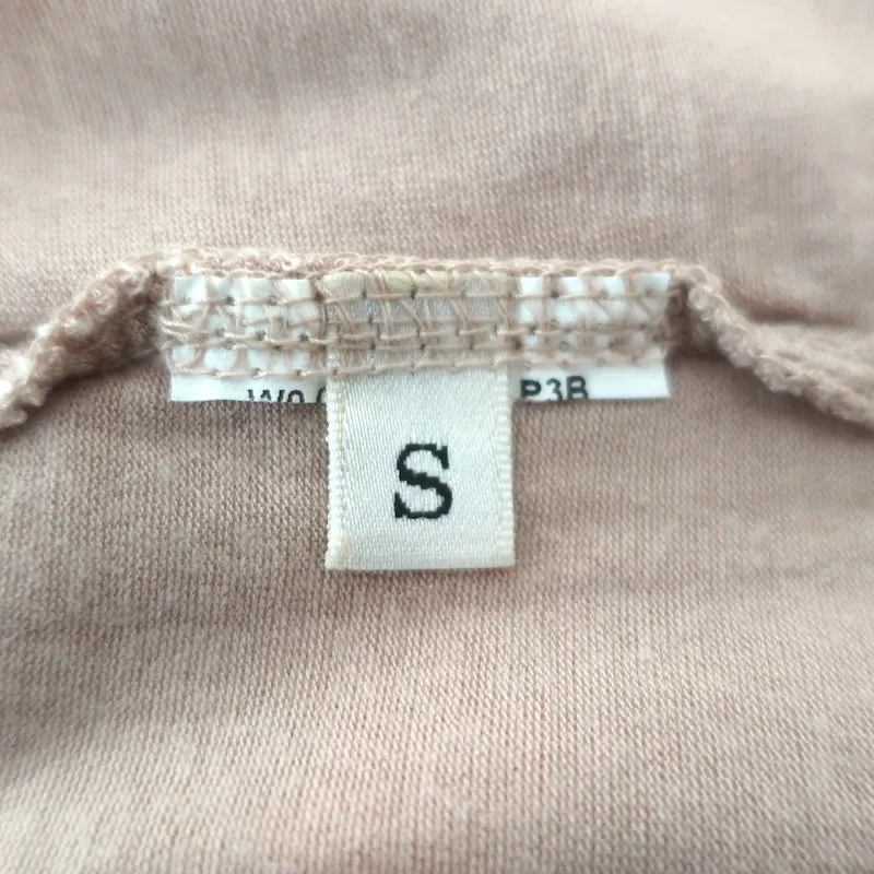 Lanvin Rosette-Embellished Top Nude Chiffon Size Small Sleeveless Blouse
