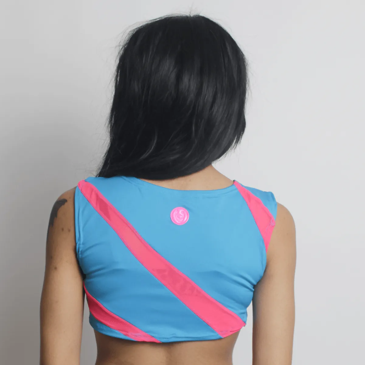 LASER CROP TOP BLUE / PINK