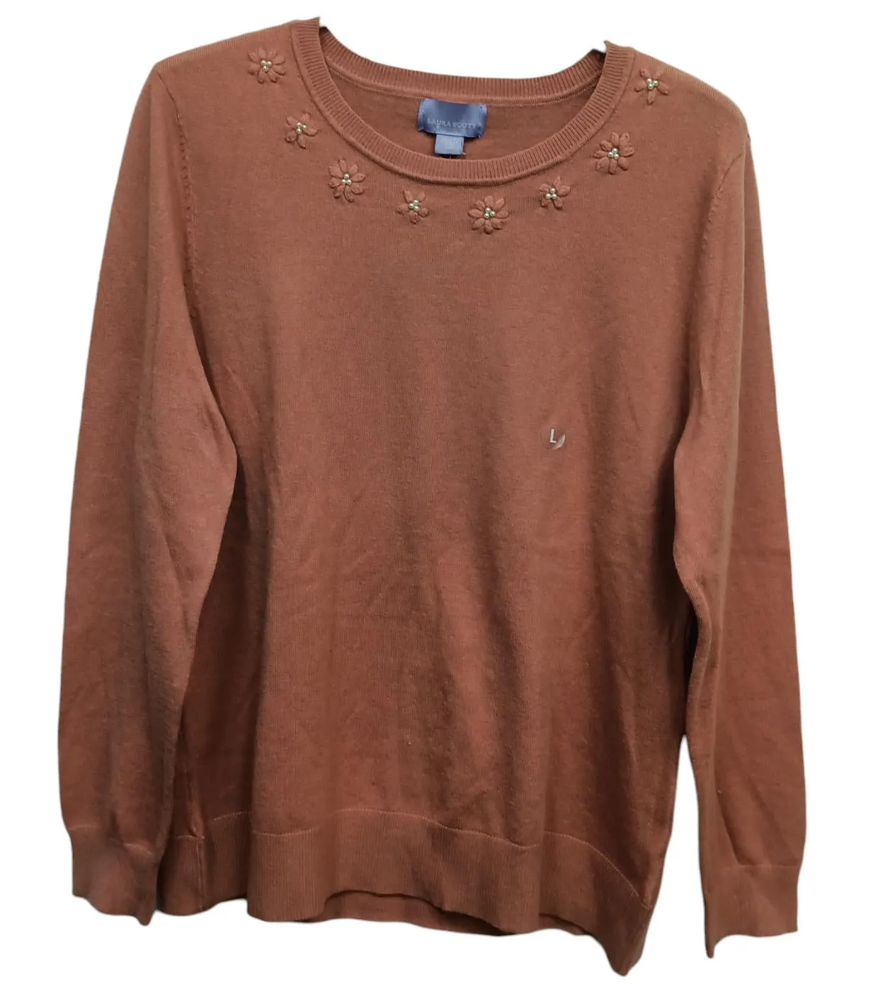 Laura Scott Women's Embellished Sweater - Flower