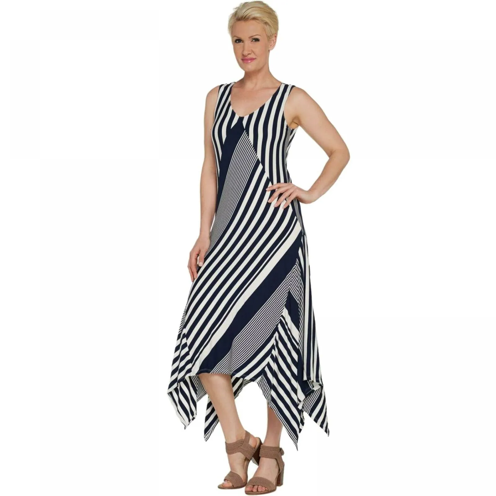 Laurie Felt Women's Asymmetrical V-Neck Maxi Dress