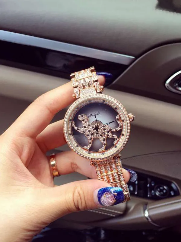Leopard Pattern Diamond Drill Women's Watch