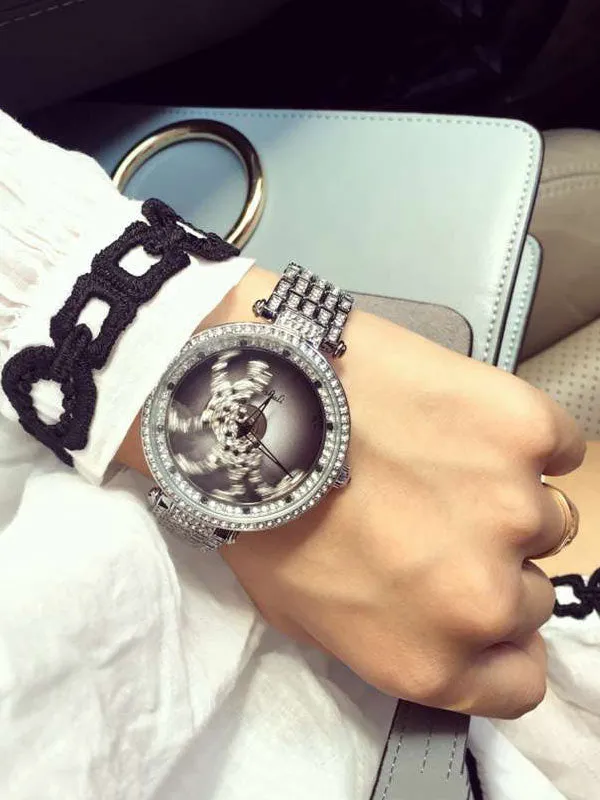 Leopard Pattern Diamond Drill Women's Watch