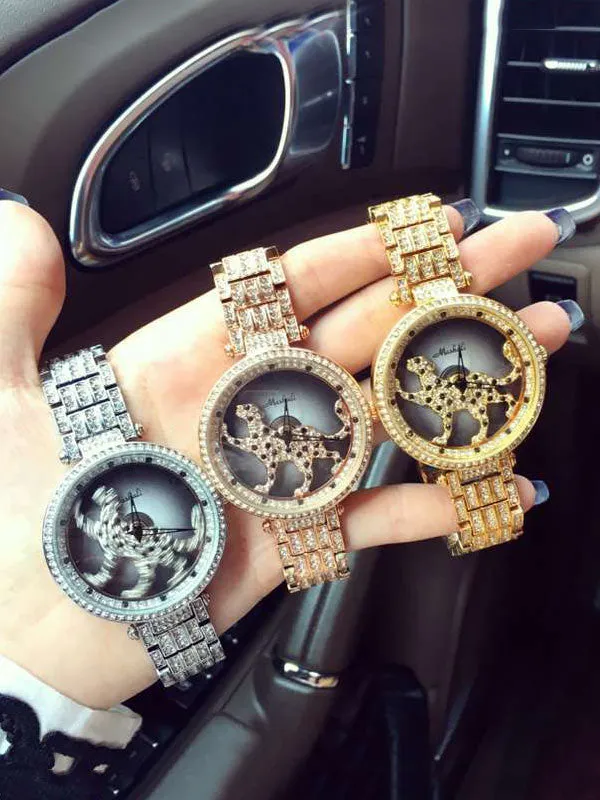 Leopard Pattern Diamond Drill Women's Watch
