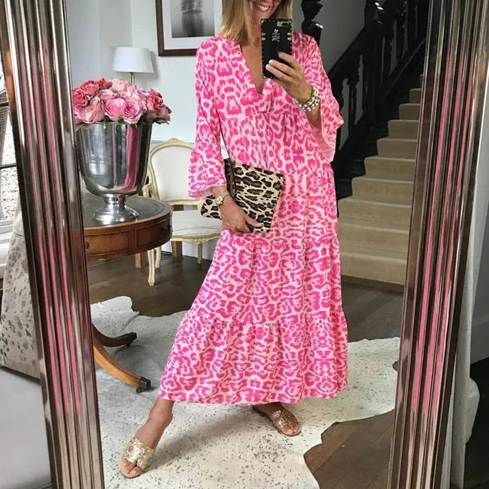 Leopard Print Maxi Dress for Women