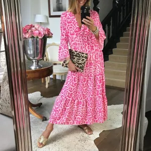 Leopard Print Maxi Dress for Women