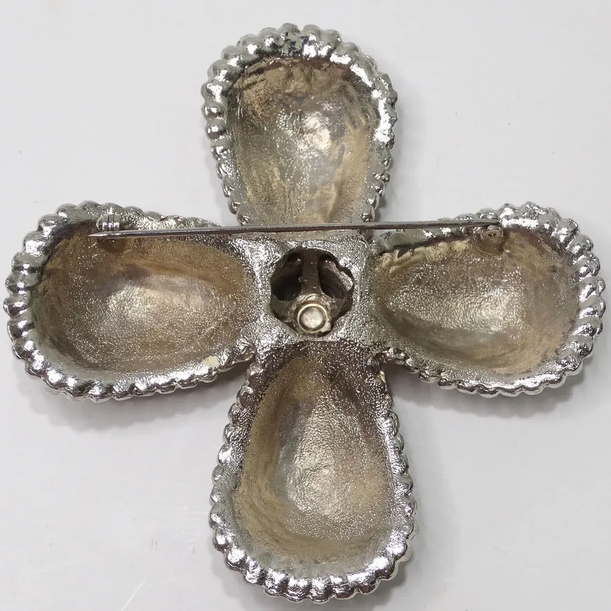 Les Bernard Silver Cross Brooch