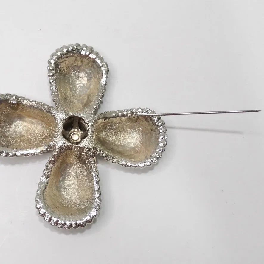Les Bernard Silver Cross Brooch