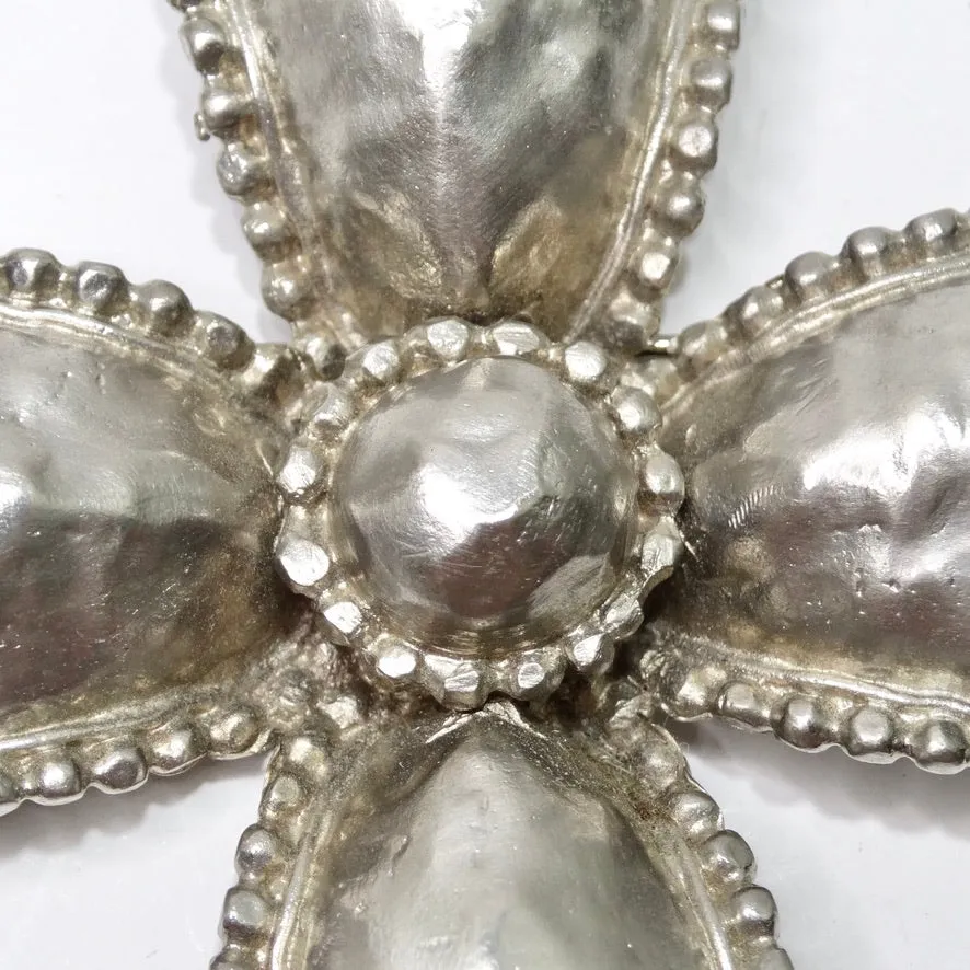 Les Bernard Silver Cross Brooch