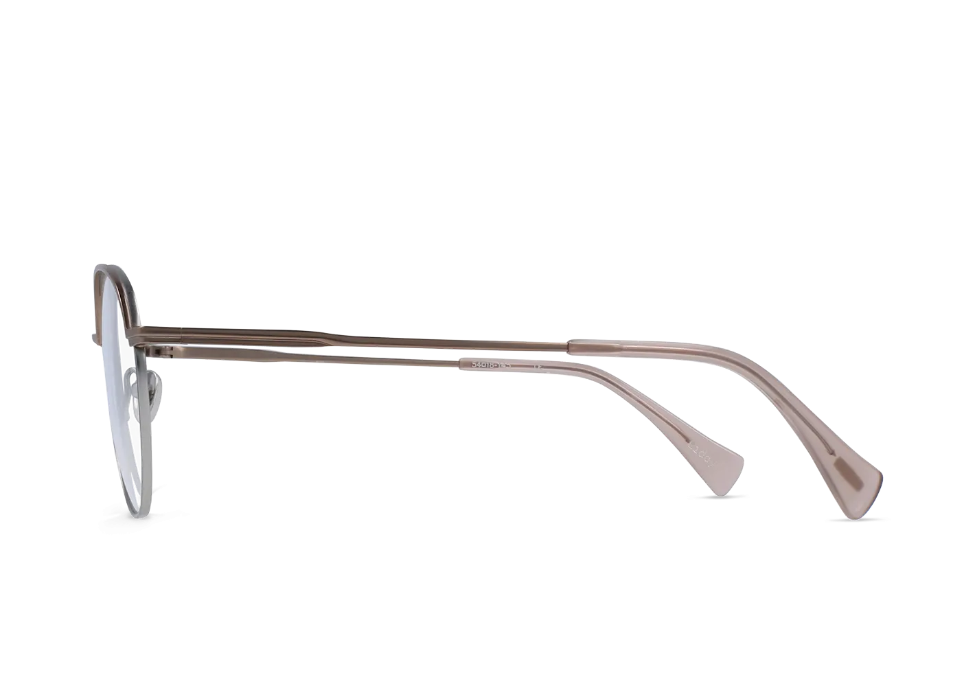LIDDY-Split Brushed Silver   Rose /Clear
