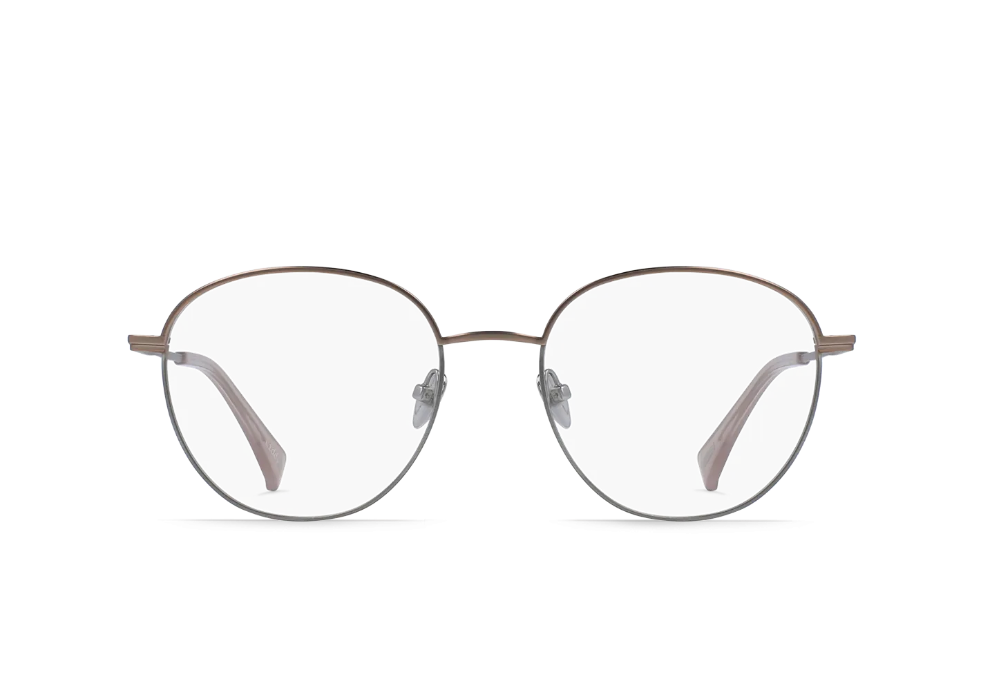 LIDDY-Split Brushed Silver   Rose /Clear