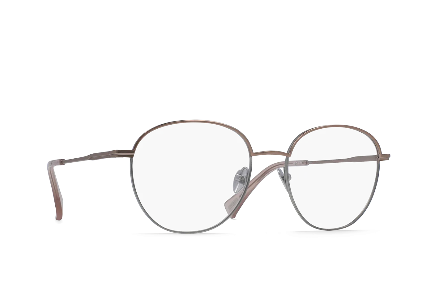 LIDDY-Split Brushed Silver   Rose /Clear
