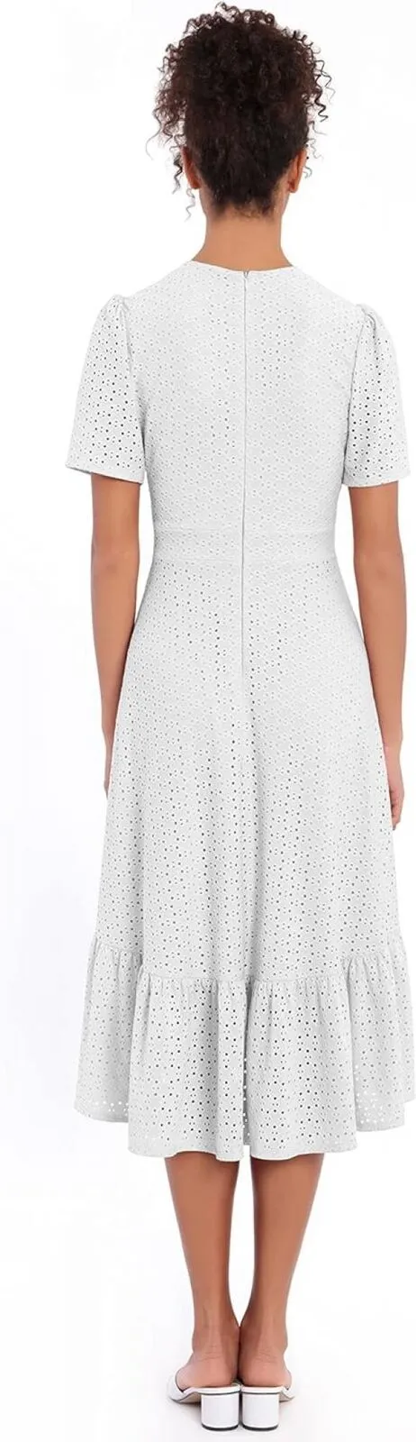 London Times Women's Plus Size Short Sleeve Ruffle Faux Wrap Dress T5649W