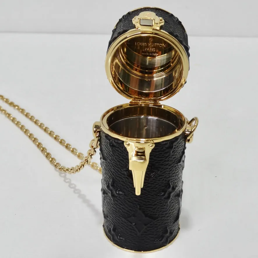 Louis Vuitton Lipstick Case on Chain Embossed Monogram Midnight Canvas