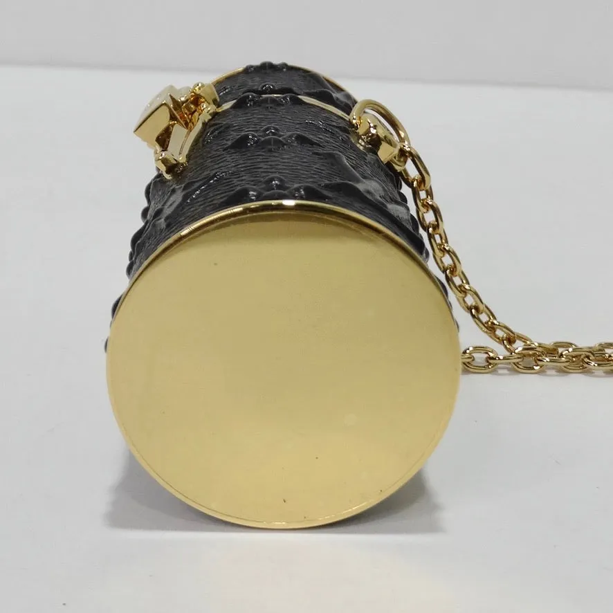 Louis Vuitton Lipstick Case on Chain Embossed Monogram Midnight Canvas