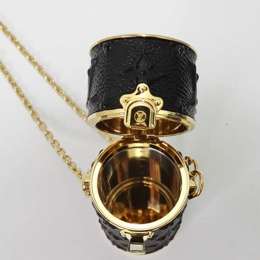 Louis Vuitton Lipstick Case on Chain Embossed Monogram Midnight Canvas