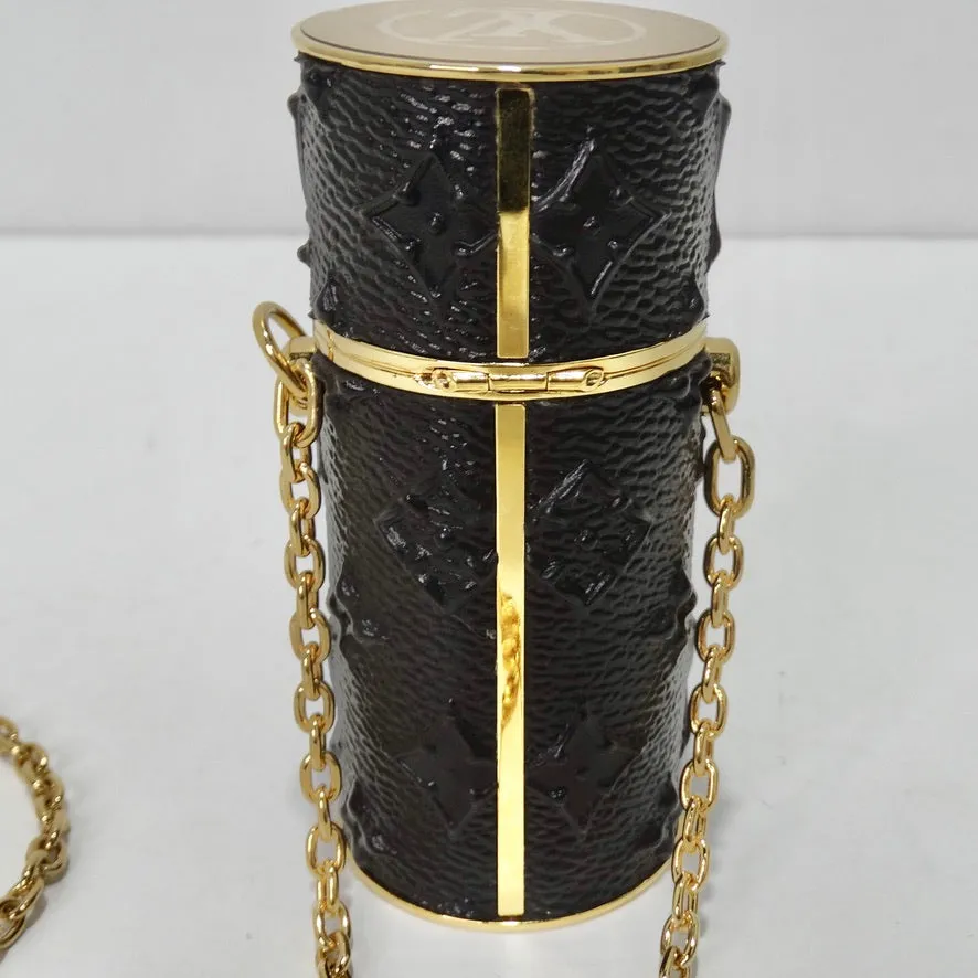 Louis Vuitton Lipstick Case on Chain Embossed Monogram Midnight Canvas