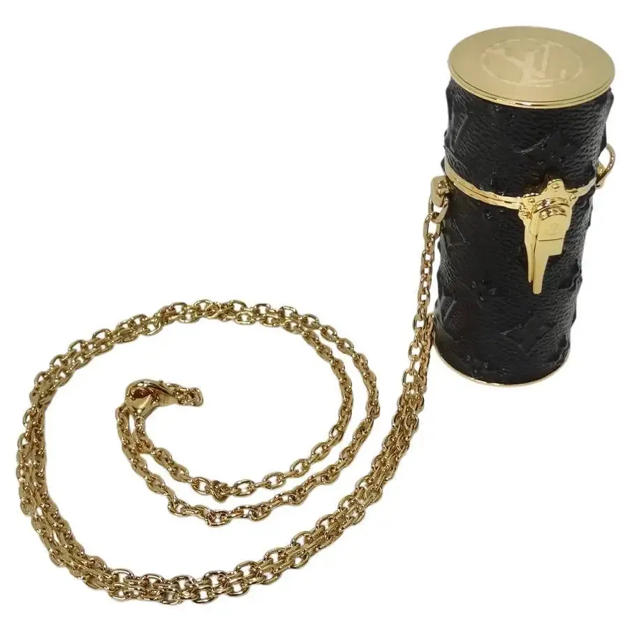 Louis Vuitton Lipstick Case on Chain Embossed Monogram Midnight Canvas