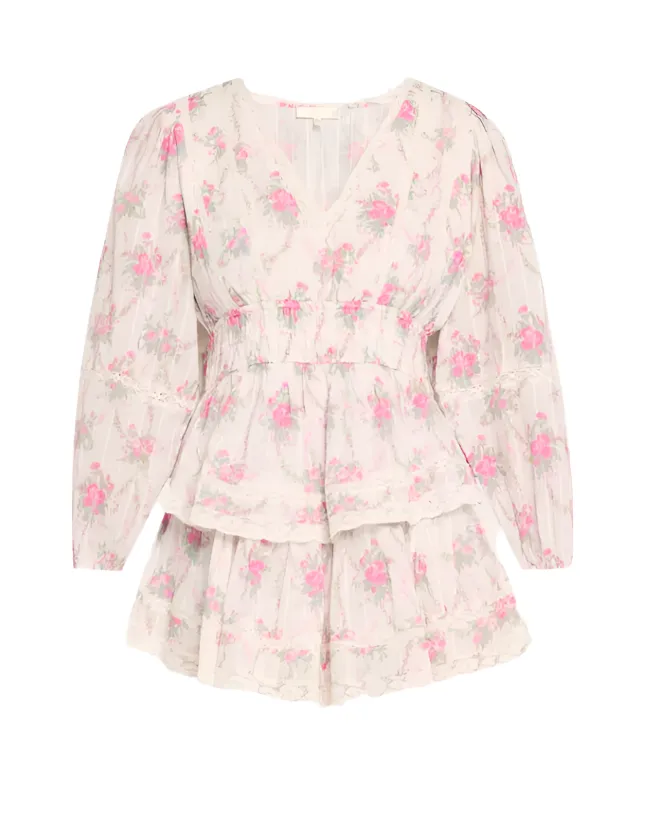 Love Shack Fancy Rosamina Dress - Rose Picnic