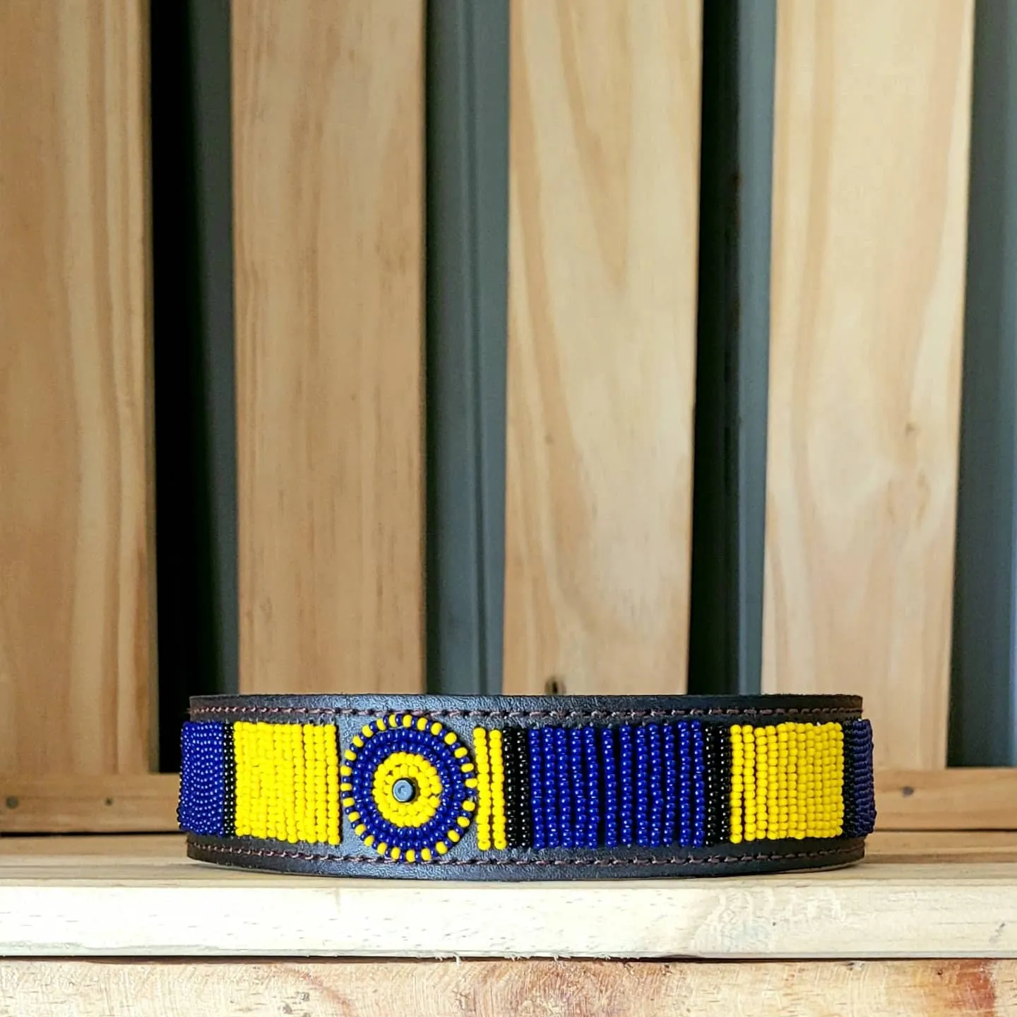 Maasai Beaded Leather Dog Collar New design