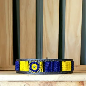 Maasai Beaded Leather Dog Collar New design