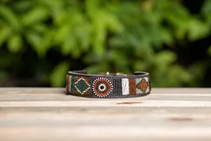 Maasai Beaded Leather Dog Collar