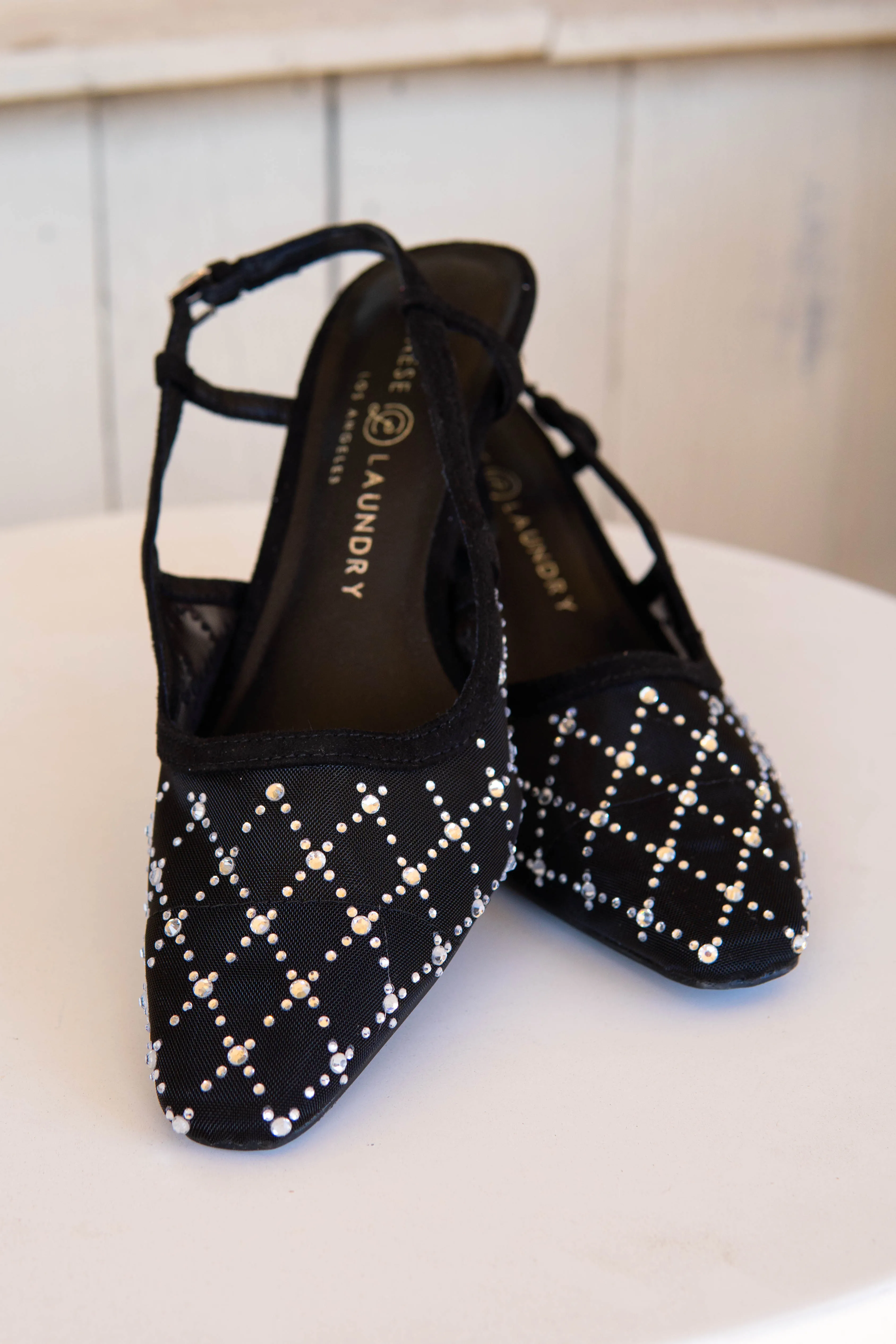 Macee Mesh Kitten Heel Black