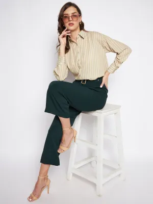 Madame Wide Leg Trousers With Embellished Belted Waist