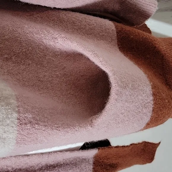 Madewell Ryder Cardigan Sweater Long Open Front Colorblock Pocket Wool Alpaca XS