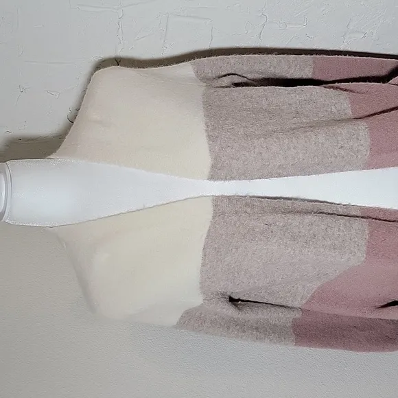 Madewell Ryder Cardigan Sweater Long Open Front Colorblock Pocket Wool Alpaca XS