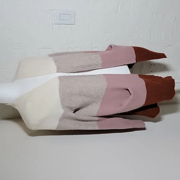 Madewell Ryder Cardigan Sweater Long Open Front Colorblock Pocket Wool Alpaca XS