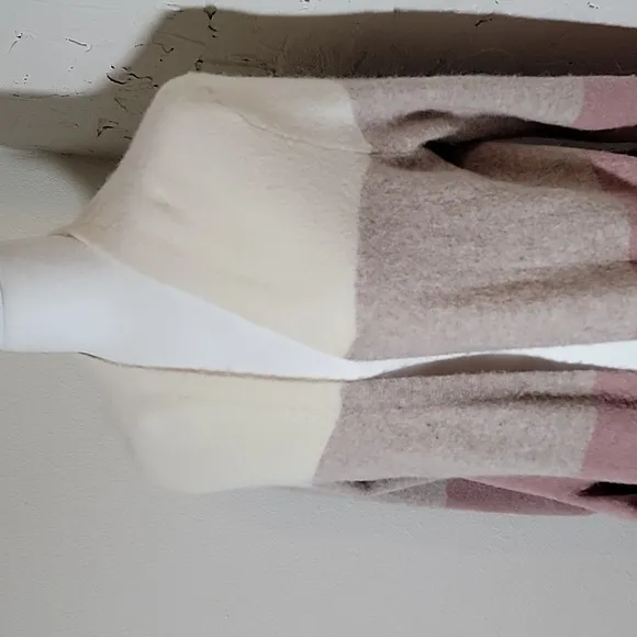 Madewell Ryder Cardigan Sweater Long Open Front Colorblock Pocket Wool Alpaca XS
