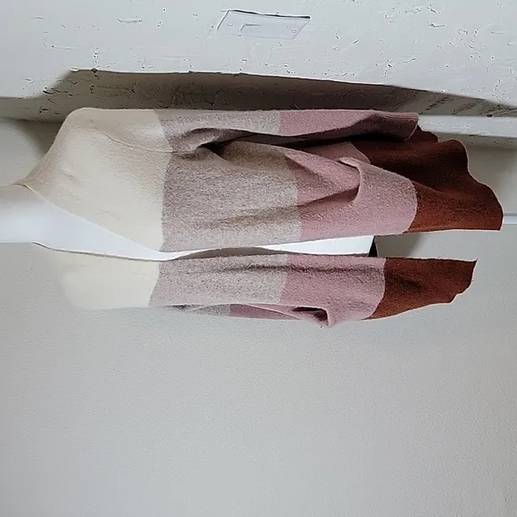 Madewell Ryder Cardigan Sweater Long Open Front Colorblock Pocket Wool Alpaca XS