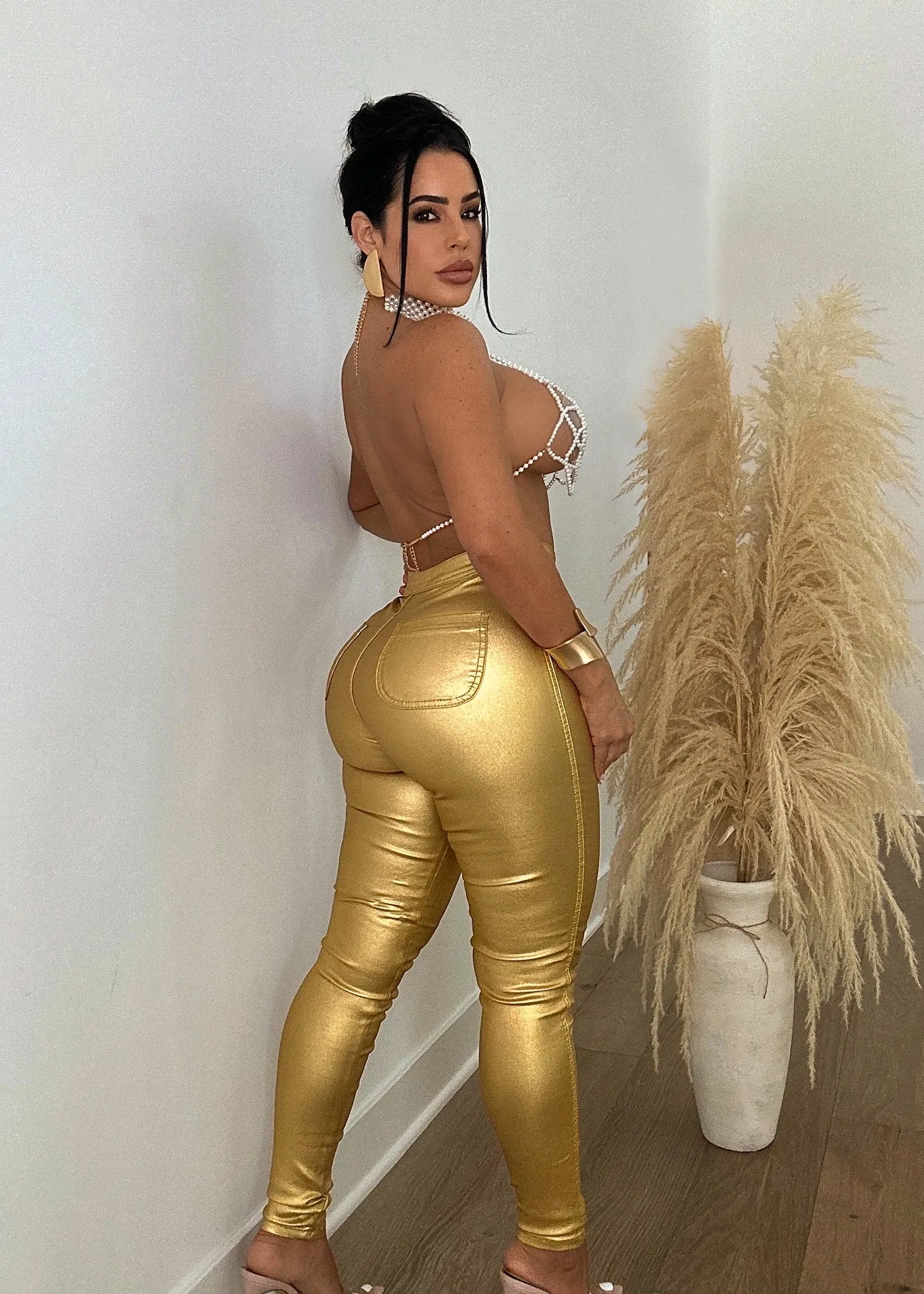 Make A Change Metallic Pant Gold