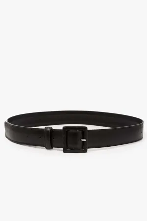 Marcela Belt with Lined Buckle Black