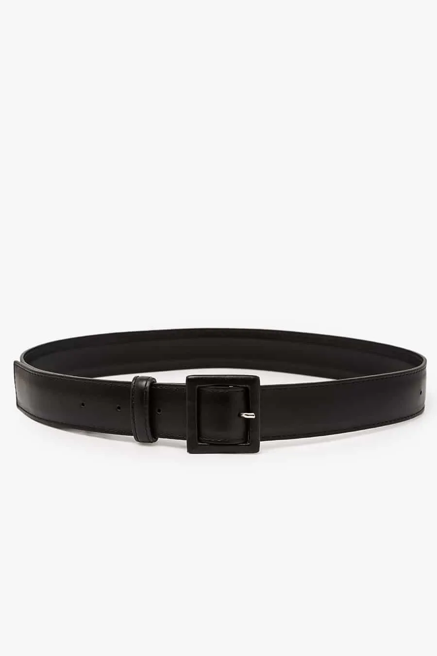 Marcela Belt with Lined Buckle Black
