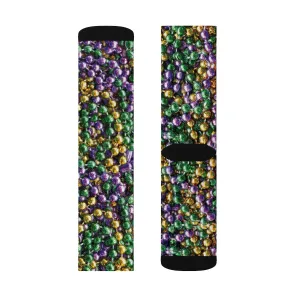 Mardi Gras Beads Adult Crew Socks