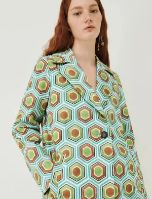 Marella - Pantera Pea Coat - Green Multi