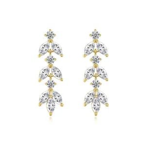Marquise Crystal & Cubic Zirconia Leaves Drop Earrings