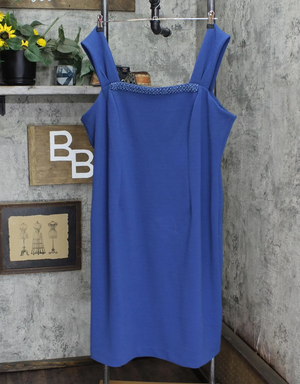 Maya Brooke Women's Plus Size Embellished Dress 29163 Wedgewood Blue 20W