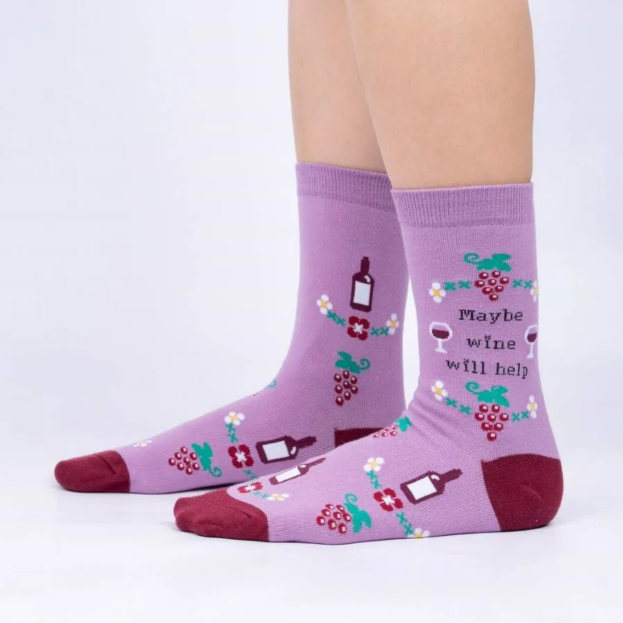 Maybe Wine Will Help Women's Crew Socks