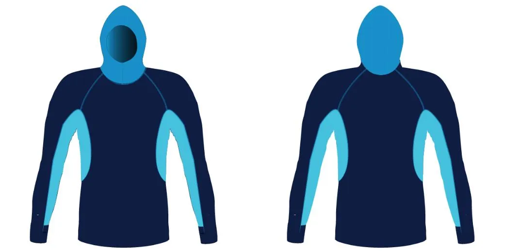 MEN AND WOMEN CUSTOM SNORKEL HOODIE LONG SLEEVE RASH GUARD