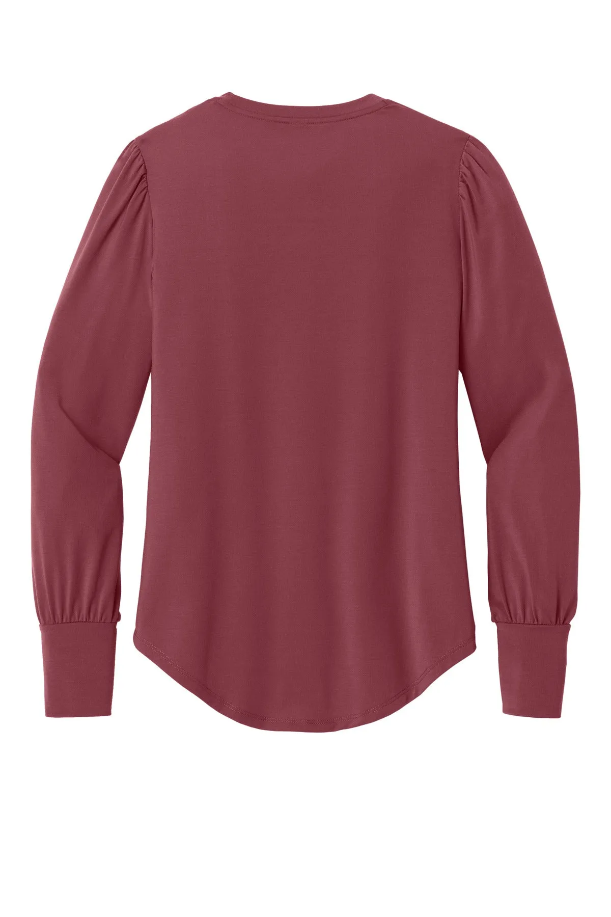 Mercer Mettle Women's Stretch Jersey Long Sleeve Blouson Top MM1019 Rosewood