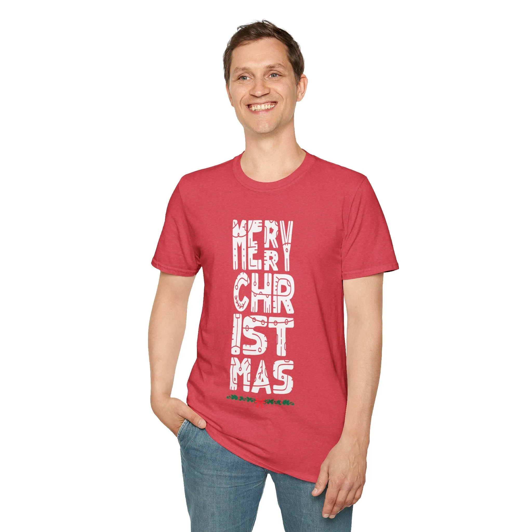 Merry Christmas Eye-Catching Graphic Unisex Tee
