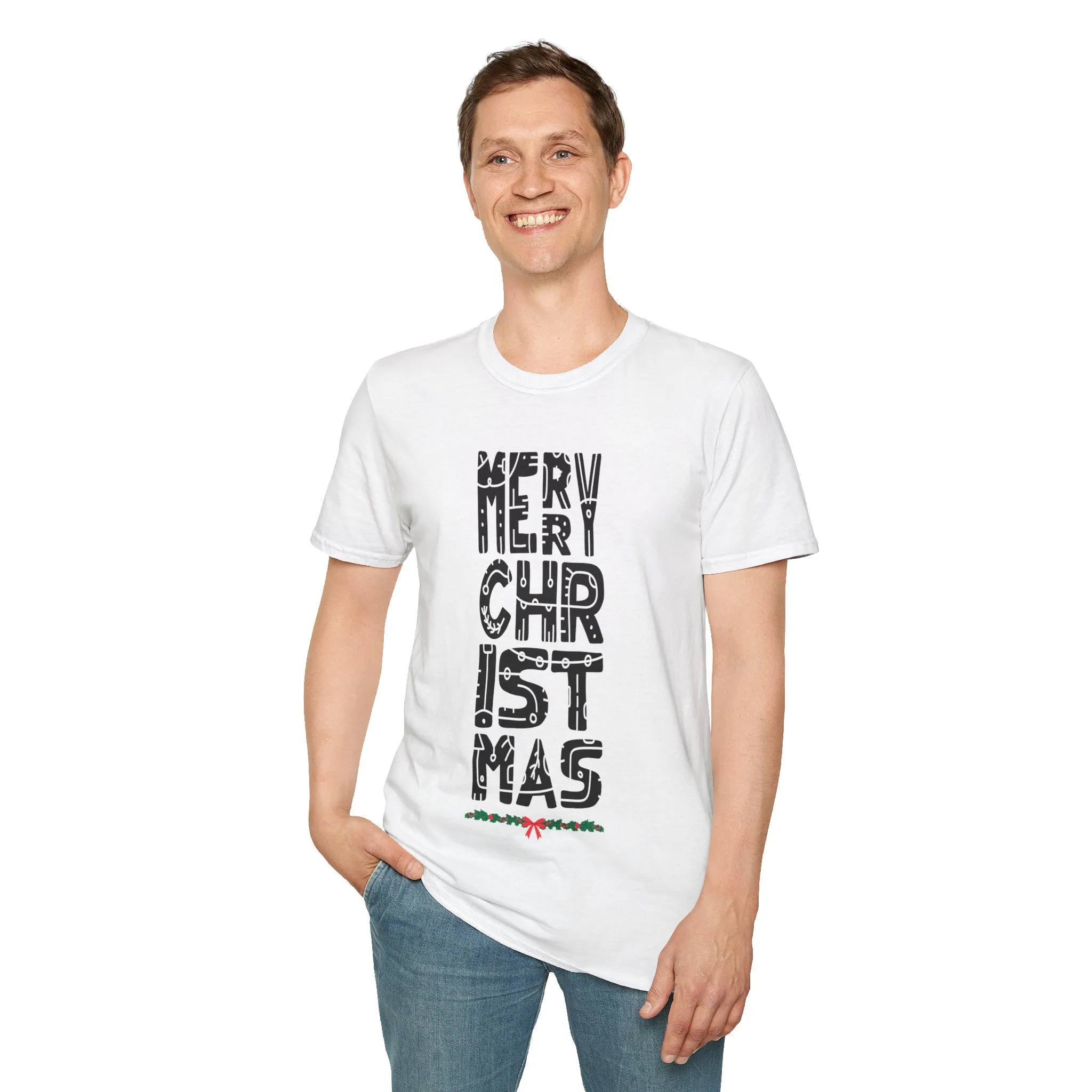 Merry Christmas Eye-Catching Graphic Unisex Tee