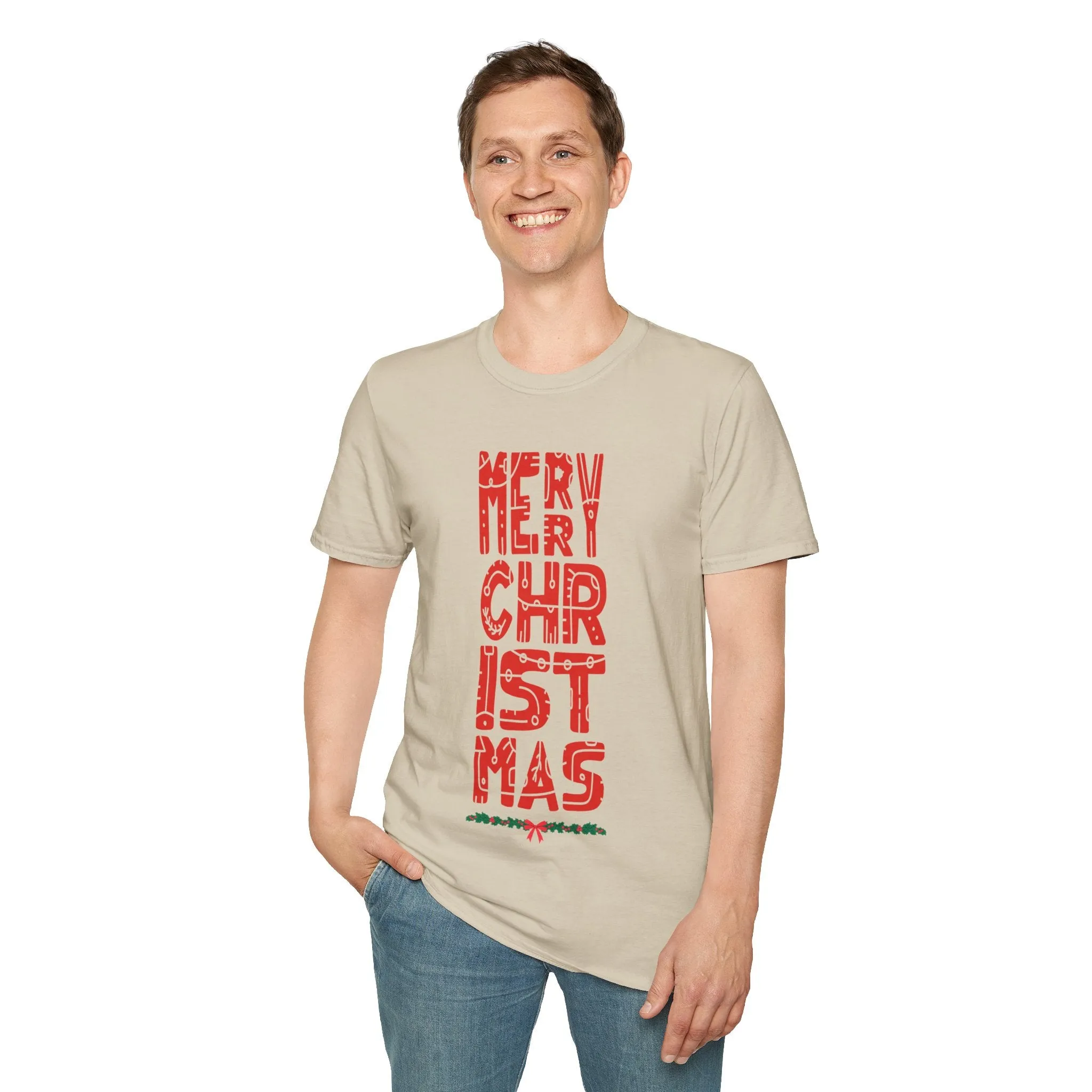 Merry Christmas Eye-Catching Graphic Unisex Tee