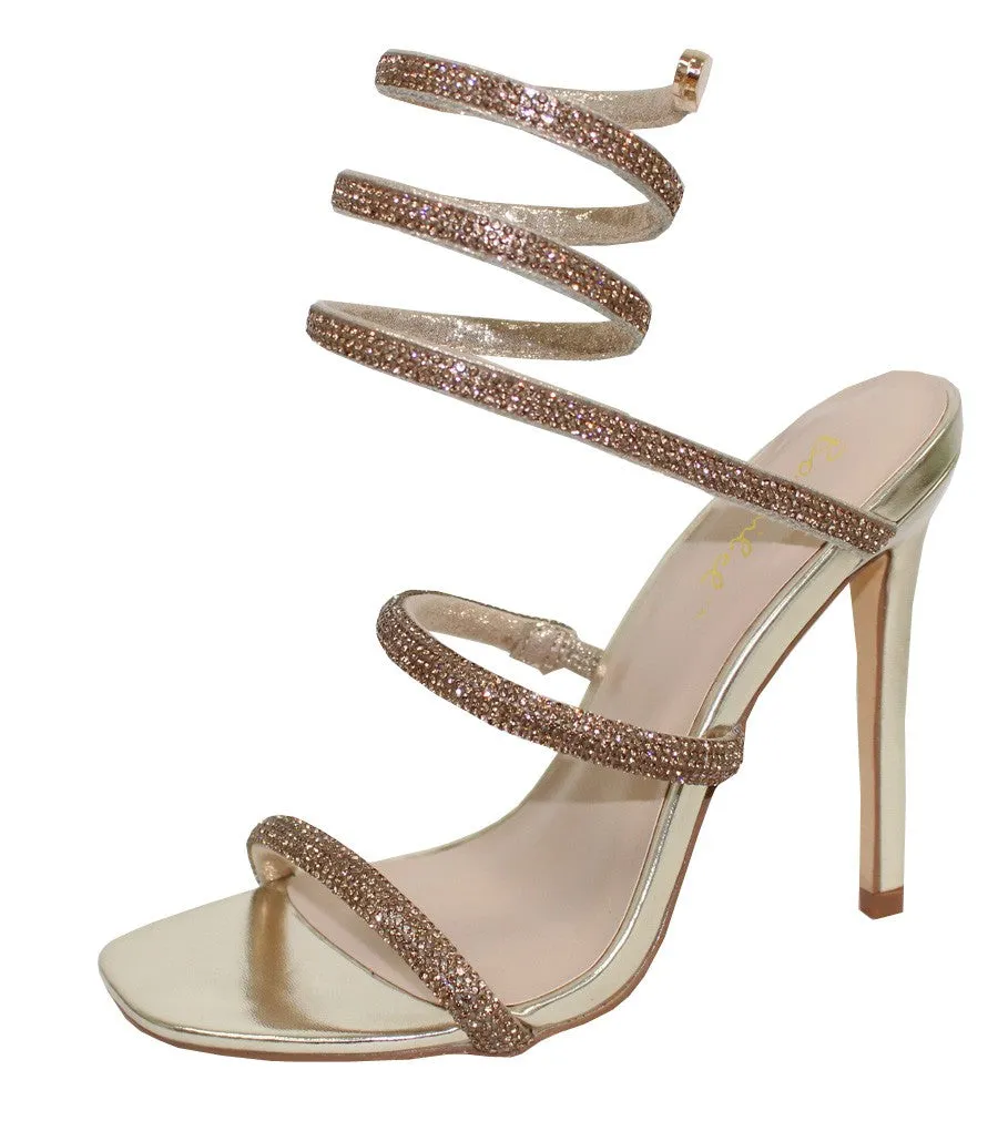 Metallic Spiral Glitz Heel
